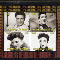 Chad 2015 Elvis Presley #9 imperf sheetlet containing 4 values unmounted mint. Note this item is privately produced and is offered purely on its thematic appeal. .