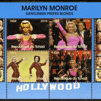 Chad 2015 Marilyn Monroe - Gentlemen Prefer Blondes perf sheetlet containing 4 values unmounted mint. Note this item is privately produced and is offered purely on its thematic appeal. .