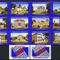 Match Box Labels - complete set of 12+2 Chateaux of Bordeaux, superb unused condition (Cornish Match Co for Roberts & Arthur Cooper)