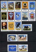 Match Box Labels - complete set of 18 Wessex Taverns, superb unused condition (Cornish Match Co)
