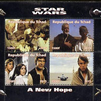 Chad 2015 Star Wars - A New Hope perf sheetlet containing 4 values unmounted mint. Note this item is privately produced and is offered purely on its thematic appeal. .