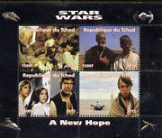 Chad 2015 Star Wars - A New Hope perf sheetlet containing 4 values unmounted mint. Note this item is privately produced and is offered purely on its thematic appeal. .
