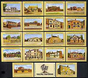 Match Box Labels - complete set of 18+1 Viking Taverns, superb unused condition (Cornish Match Co)