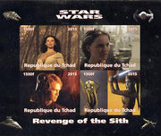 Chad 2015 Star Wars - Revenge of the Sith imperf sheetlet containing 4 values unmounted mint. Note this item is privately produced and is offered purely on its thematic appeal. .