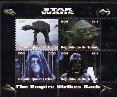 Chad 2015 Star Wars - The Empire Strikes Back perf sheetlet containing 4 values unmounted mint. Note this item is privately produced and is offered purely on its thematic appeal. .