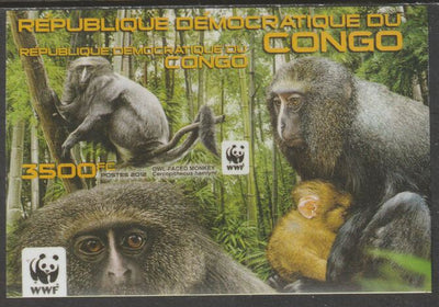Congo 2012 WWF - Owl Faced Monkey imperf m/sheet unmounted mint
