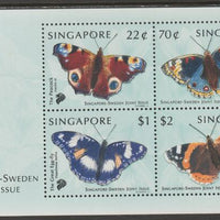 Singapore - Sweden Joint Issue 1999 Butterflies perf sheetlet containing 4 values unmounted mint, SG MS 1003
