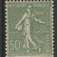 France 1925 Sower 50c sage-green unmounted nint SG 420