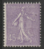 France 1925 Sower 45c violet unmounted nint SG 419