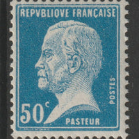 France 1924 Louis Pasteur 50c blue unmounted mint, SG 399
