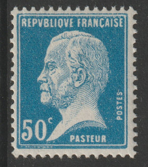 France 1924 Louis Pasteur 50c blue unmounted mint, SG 399