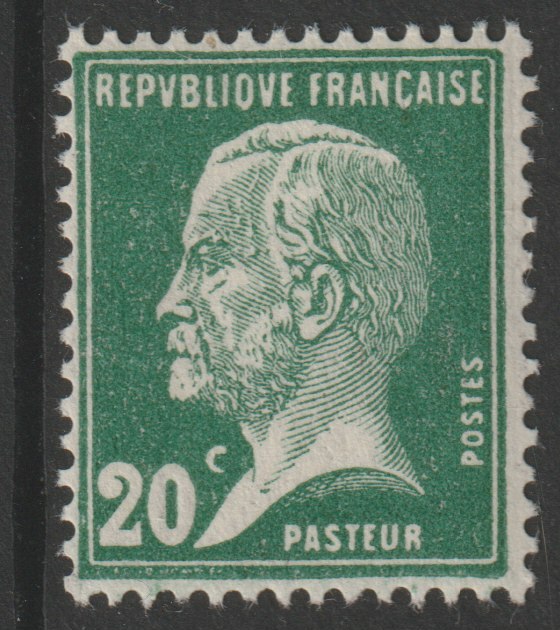 France 1924 Louis Pasteur 20c green unmounted mint, SG 396b