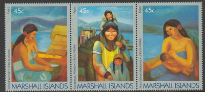 Marshall Islands 1989 Links with Alaska perf strip f 3 unmounted mint SG 208-10