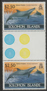 Solomon Islands 1994 Spinner Dolphon $2.50 inter-paneau gutter pair unmounted mint as SG 795
