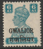 Indian States - Gwalior 1942-45 KG6 6a turquoise-green unmounted mint SG 126