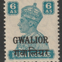 Indian States - Gwalior 1942-45 KG6 6a turquoise-green unmounted mint SG 126
