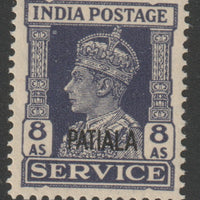 Indian States - Patiala 1939-44 KG6 Official 8a slate-violet unmounted mint SG O81