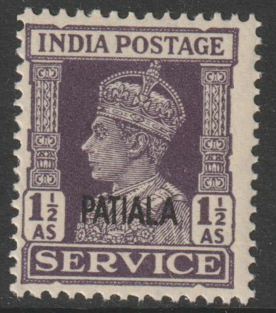 Indian States - Patiala 1939-44 KG6 Official 1.5a dull violet unmounted mint SG O77
