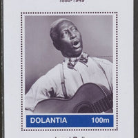 Dolantia (Fantasy) Huddie 'Lead Belly' Leadbetter imperf deluxe sheetlet on glossy card (75 x 103 mm) unmounted mint