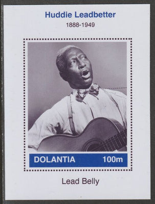 Dolantia (Fantasy) Huddie 'Lead Belly' Leadbetter imperf deluxe sheetlet on glossy card (75 x 103 mm) unmounted mint