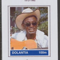 Dolantia (Fantasy) Lightnin' Hopkins imperf deluxe sheetlet on glossy card (75 x 103 mm) unmounted mint
