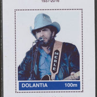 Dolantia (Fantasy) Merle Haggard imperf deluxe sheetlet on glossy card (75 x 103 mm) unmounted mint
