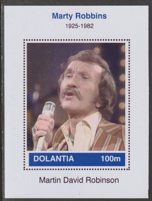 Dolantia (Fantasy) Marty Robbins imperf deluxe sheetlet on glossy card (75 x 103 mm) unmounted mint
