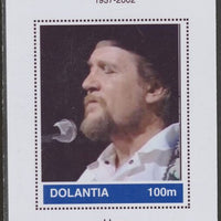 Dolantia (Fantasy) Waylon Jennings imperf deluxe sheetlet on glossy card (75 x 103 mm) unmounted mint