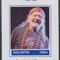 Dolantia (Fantasy) Willie Nelson imperf deluxe sheetlet on glossy card (75 x 103 mm) unmounted mint