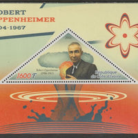 Ivory Coast 2016,Robert Oppenheimer Commemoration perf deluxe sheet containing one triangular value unmounted mint