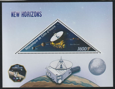 Ivory Coast 2016 Future Space Missions perf deluxe sheet containing one triangular value unmounted mint