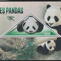 Ivory Coast 2016 Pandas perf deluxe sheet containing one triangular value unmounted mint