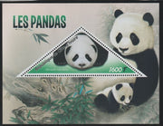 Ivory Coast 2016 Pandas perf deluxe sheet containing one triangular value unmounted mint