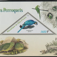 Ivory Coast 2016 Parrots perf deluxe sheet containing one triangular value unmounted mint