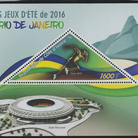 Ivory Coast 2016 Rio Olympic Games perf deluxe sheet containing one triangular value unmounted mint