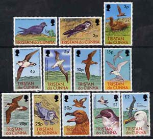 Tristan da Cunha 1977 Sea Birds definitive set of 12 to £2 complete, SG 220-31 unmounted mint*