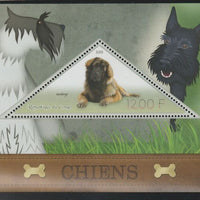 Congo 2015 Dogs perf deluxe sheet containing one triangular value unmounted mint