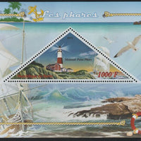 Benin 2015 Lighthouses perf deluxe sheet containing one triangular value unmounted mint