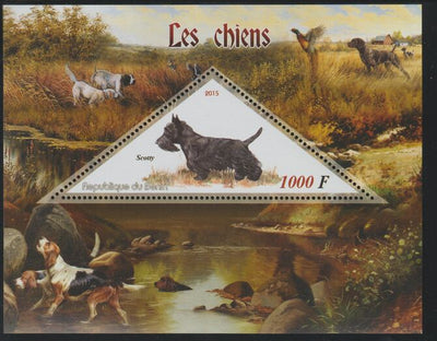 Benin 2015 Dogs perf deluxe sheet containing one triangular value unmounted mint