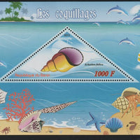 Benin 2015 Shells perf deluxe sheet containing one triangular value unmounted mint