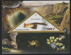 Benin 2015 Bats perf deluxe sheet containing one triangular value unmounted mint