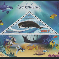 Benin 2015 Whales perf deluxe sheet containing one triangular value unmounted mint