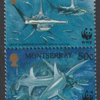 Montserrat 1999 WWF Hammer-Head Shark perf strip of four values unmounted mint, SG 1148-51