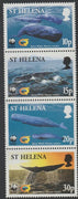 St Helena 2002 WWF Sperm Whale vertical perf strip of four values unmounted mint, SG 872-5