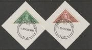 New Zealand 1943 Health - Princesses Triangular set of 2 (SG 636-37) on individual pieces each with full strike of Madame Joseph forged postmark type 290