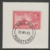 Fiji 1938-55 KG6 Pictorial 1.5d carmine (die I - empty canoe) on piece with full strike of Madame Joseph forged postmark type 167