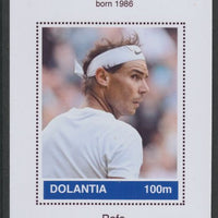 Dolantia (Fantasy) Rafael Nadal imperf deluxe sheetlet on glossy card (75 x 103 mm) unmounted mint