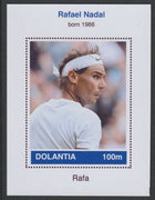 Dolantia (Fantasy) Rafael Nadal imperf deluxe sheetlet on glossy card (75 x 103 mm) unmounted mint