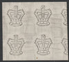 Cinderella - Watermark proof of State Crown in block of 4 on thin card from Dandy Rollers, ex De La Rue atchive