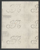 Cinderella - Watermark proof of IR (Inland Revenue) in block wth 6 part impressions on thin card from Dandy Rollers, ex De La Rue atchive
